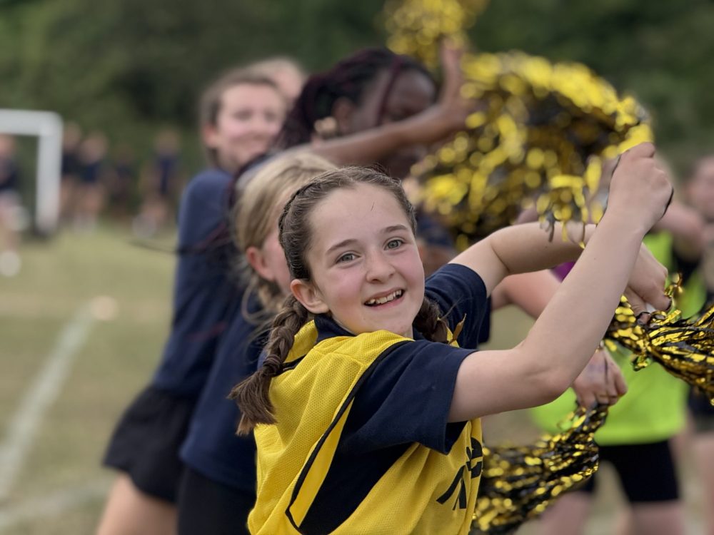 Year 7 cheerleaders at Bishop Perowne